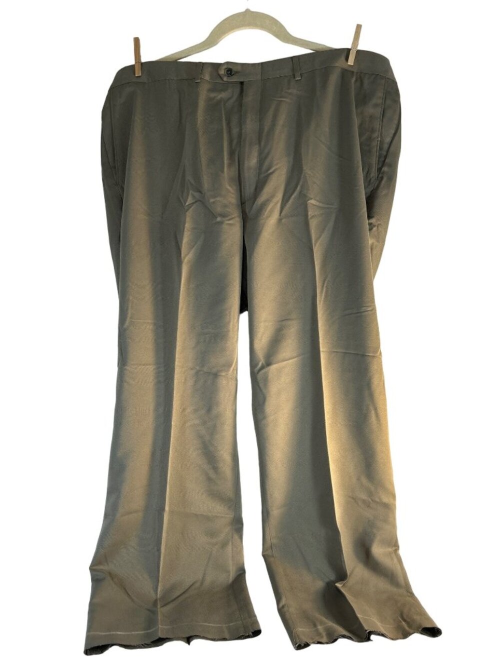 haggar Black Label Mens Pants Classic American Fit Plain Front Putty Size 44W 32